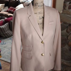 J. Crew Women's Blazer in Light Blush Pink with Gold Buttons